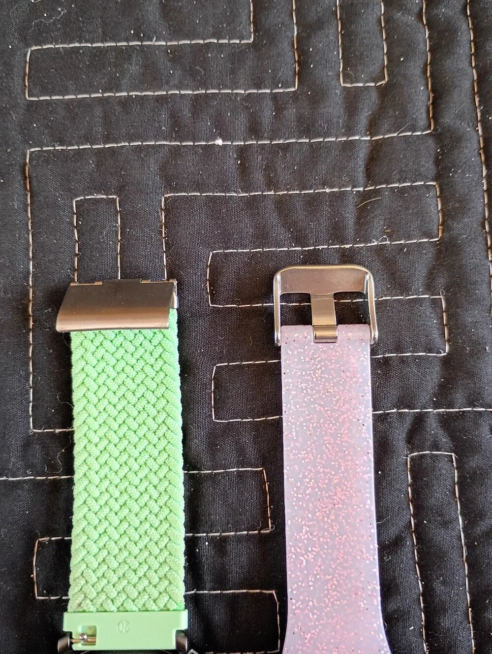 Justice Mint Green Braided and Light Pink Silicone Smartwatch Straps